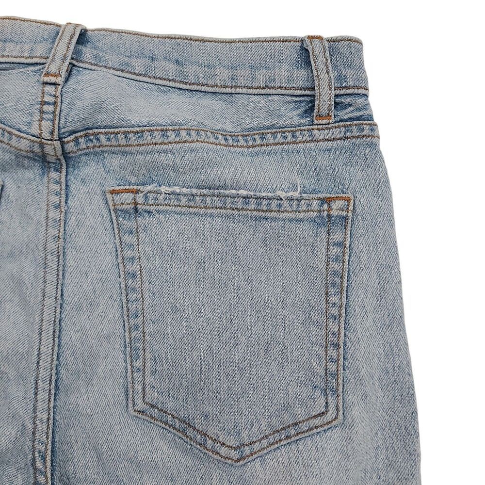 Reformation Liza High Rise Straight Jean Womens 26 Blue Crete Destroyed Wash - Picture 8 of 12